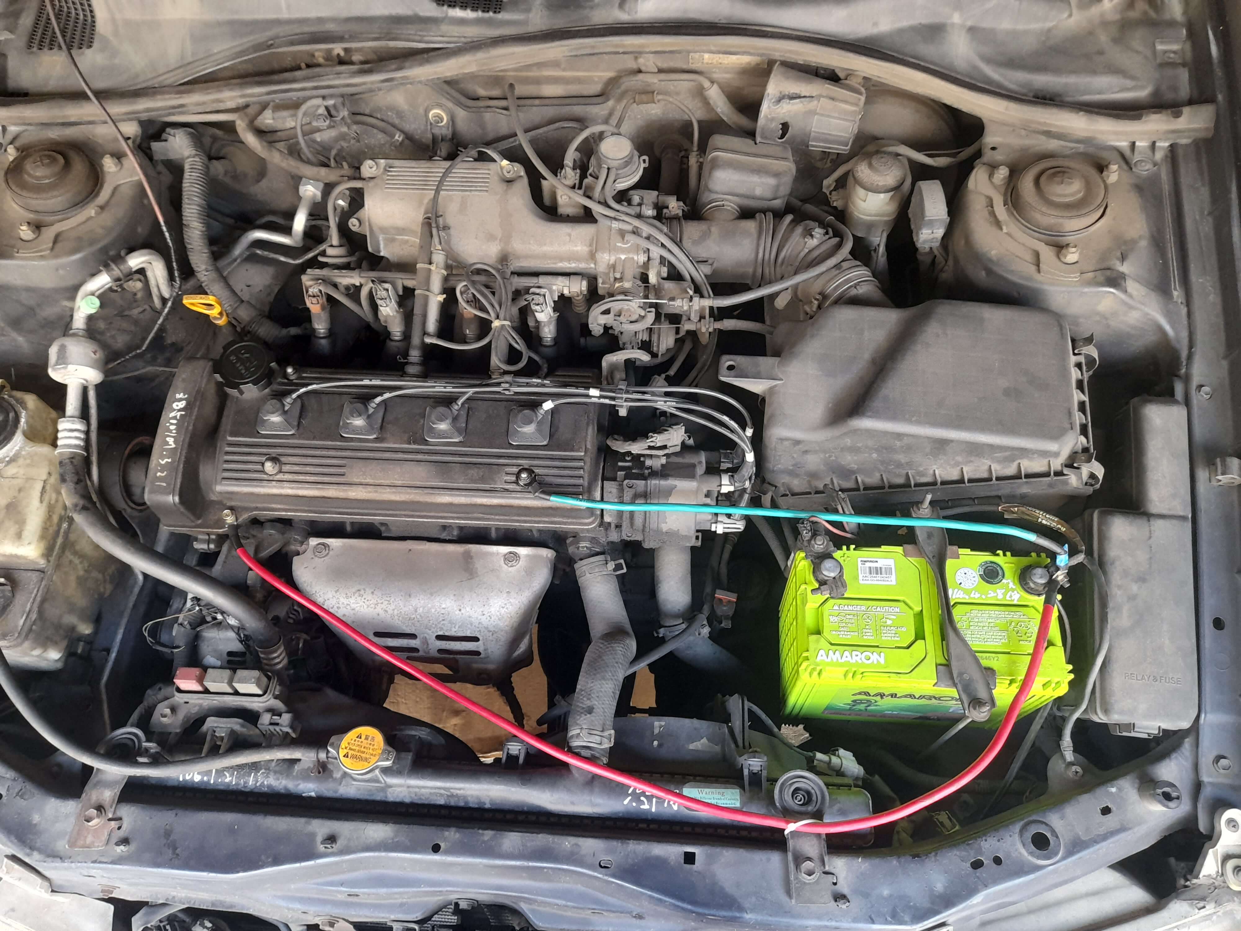 加乘激能接地線在老車引擎室的實際安裝照片